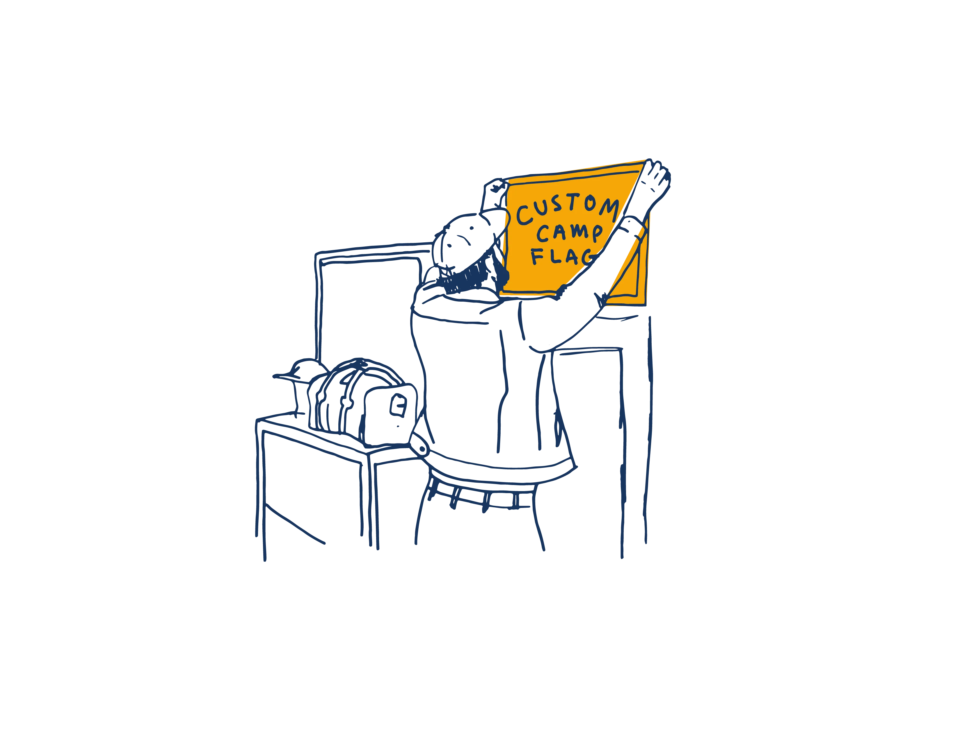2021 - Custom One-Off Four-Sided Camp Flag - DH